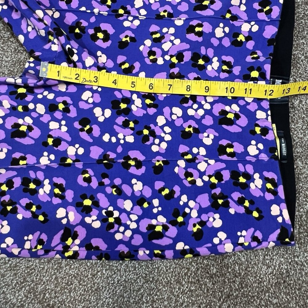 Maeve Anthropologie The Margot Flare Crop Pants Large Sz Purple Stretch Pull On - Picture 8 of 10